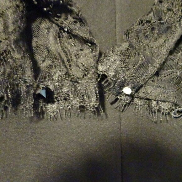 Chetta B. Evening Pre-loved Black Size 12 Long Lace Sleeve Polyester Blend Dress - Picture 13 of 13